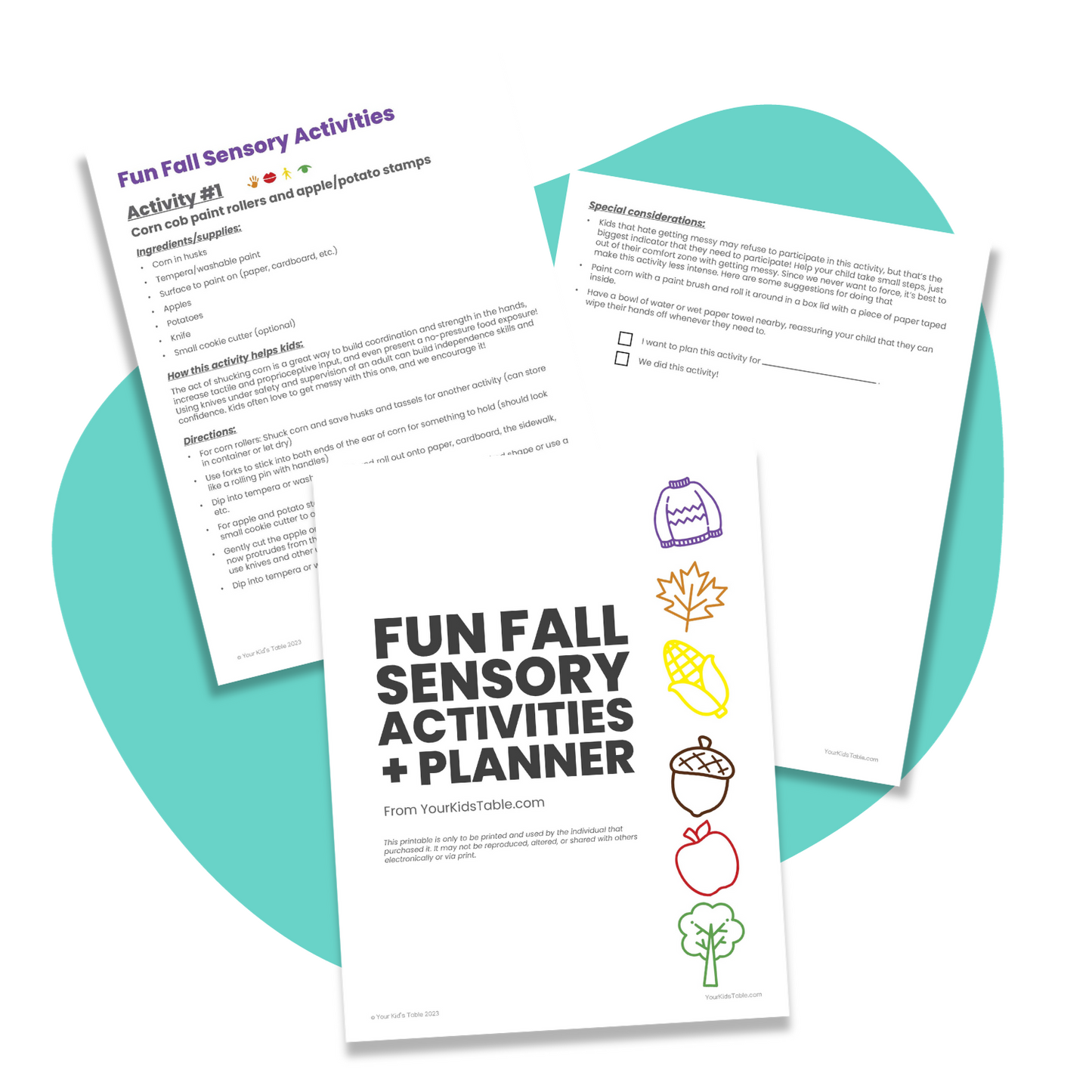Fun Fall Sensory Activities + Planner