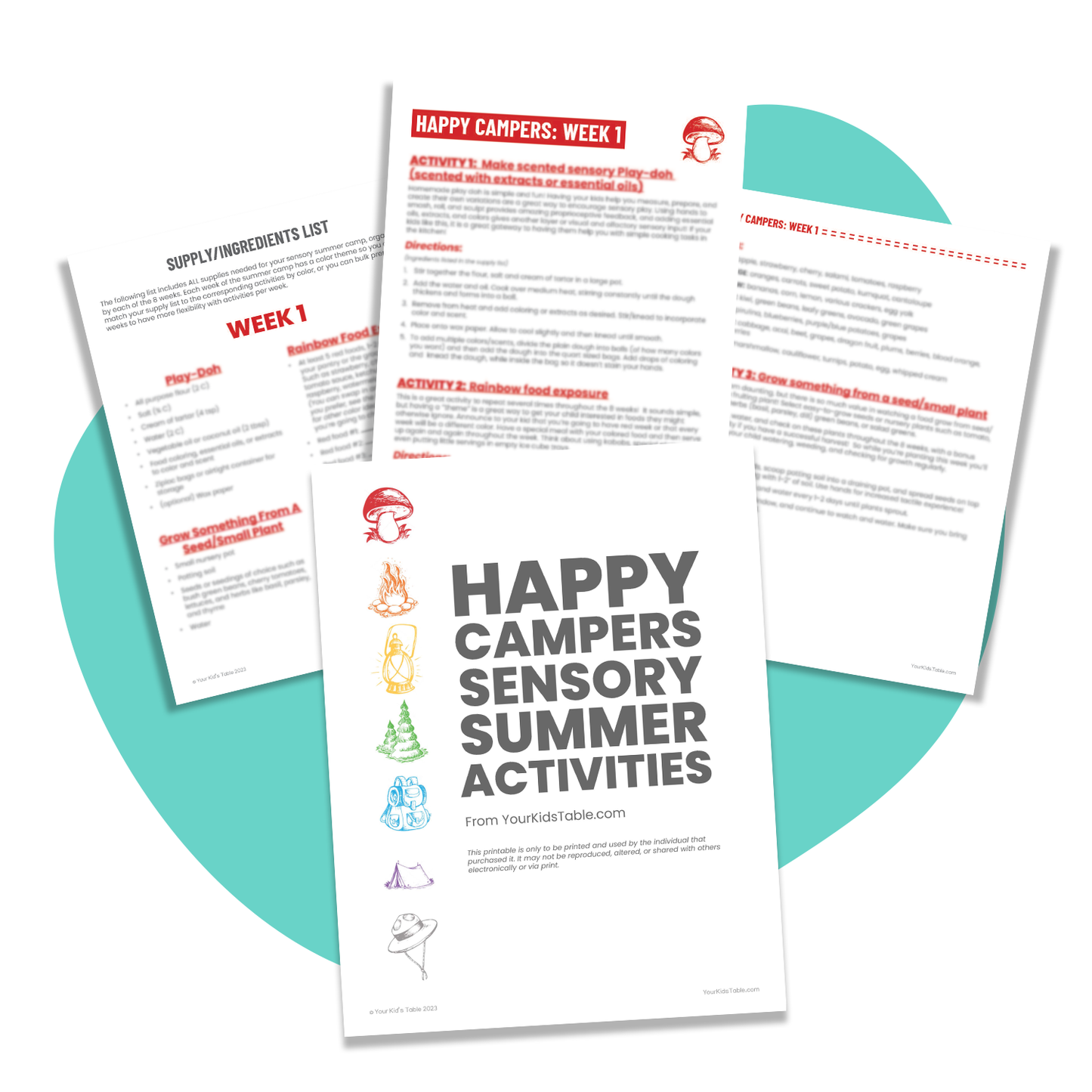 Happy Campers Summer Sensory Activities Plan